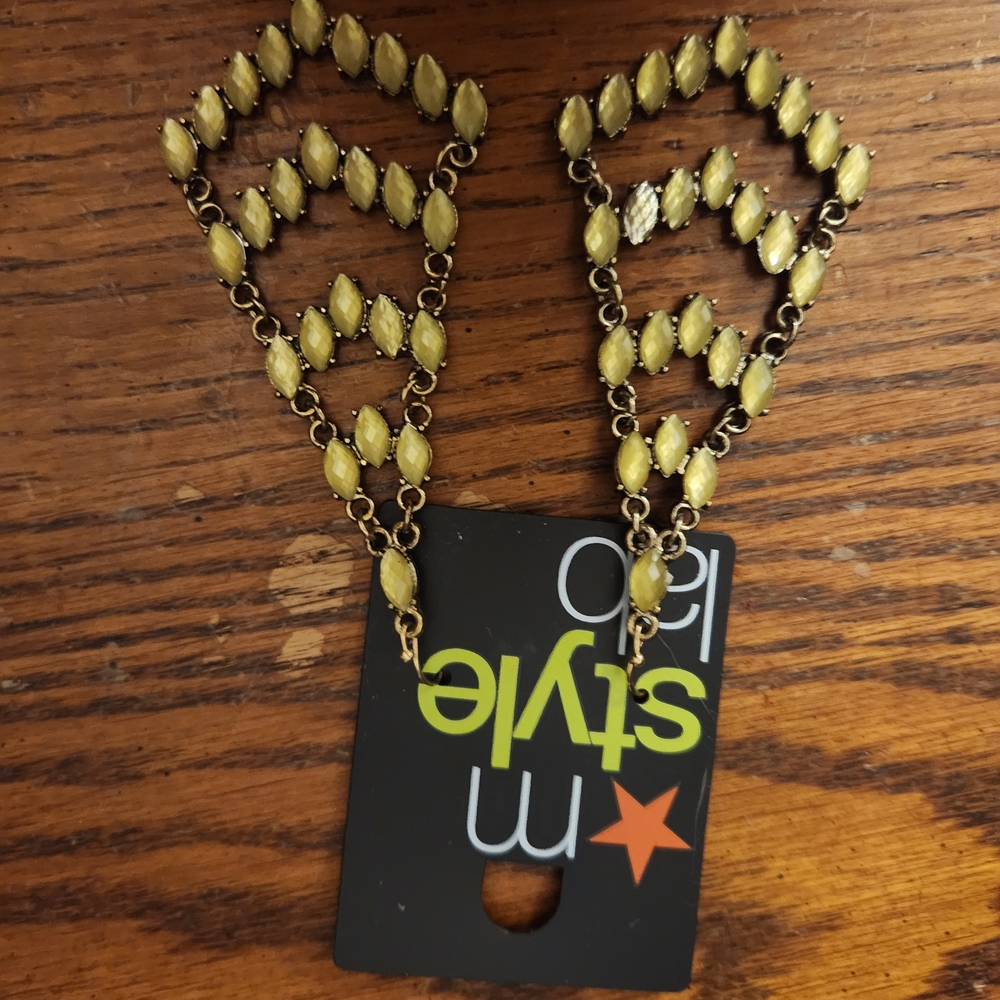 Mstylelab Gold and Yellow Statement Earrings